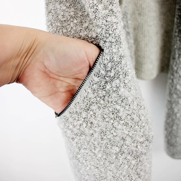 Women's Olivia Sky Heather Vanilla Boucle Wool Blend Vest, Gray, Size Medium - Picture 5 of 11